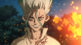 アニメ『Dr.STONE』不敵な笑みの千空